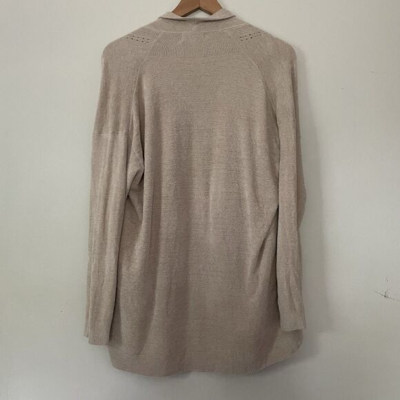 Barefoot Dreams CozyChic Ultra Lite Drape Front Cardigan Tan S/M Comfort  Office - Picture 4 of 9